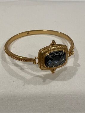 Brighton Peaceful Presence Gold-Tone Bracelet with Smoky Gray Stone